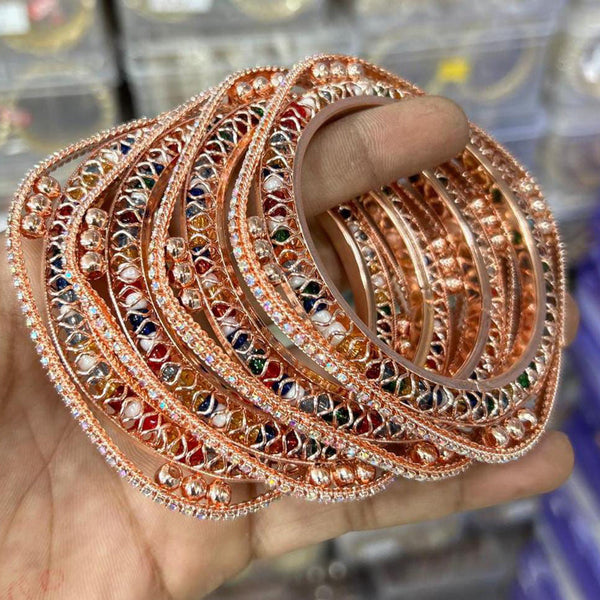 Manisha Jewellery Rose Gold Plated Bangles Set