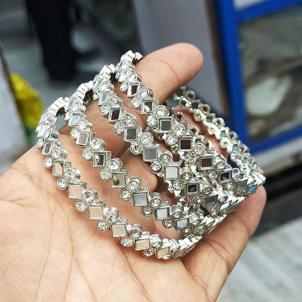 Manisha Jewellery sliver Plated Mirror Bangles Set