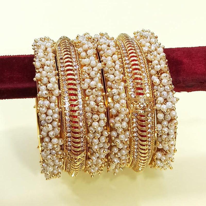 Manisha Jewellery Gold Plated Pearl Bangles Set