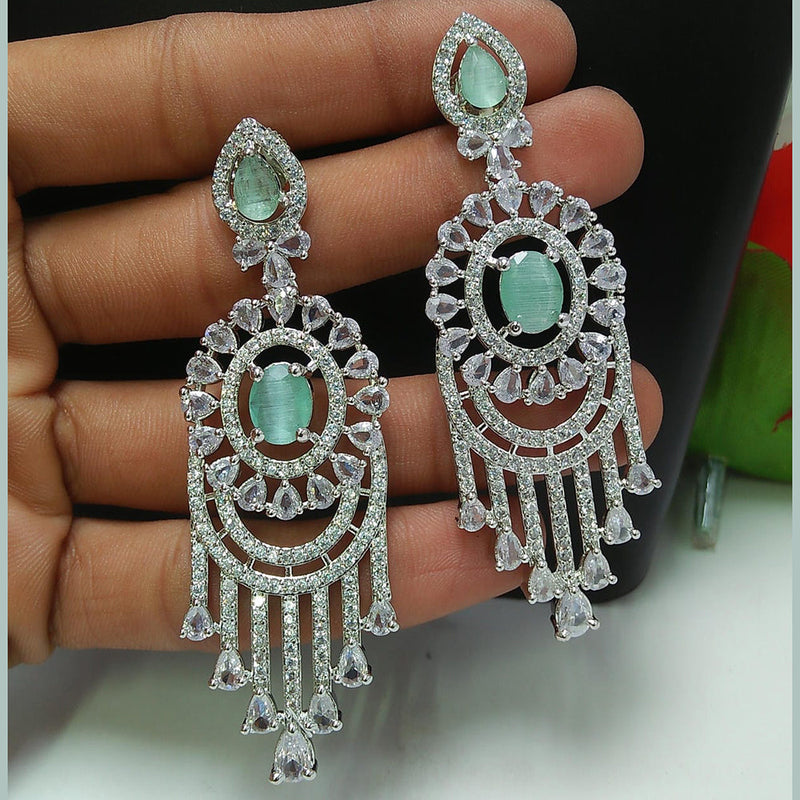 Manisha Jewellery Silver Plated AD Dangler Earrings