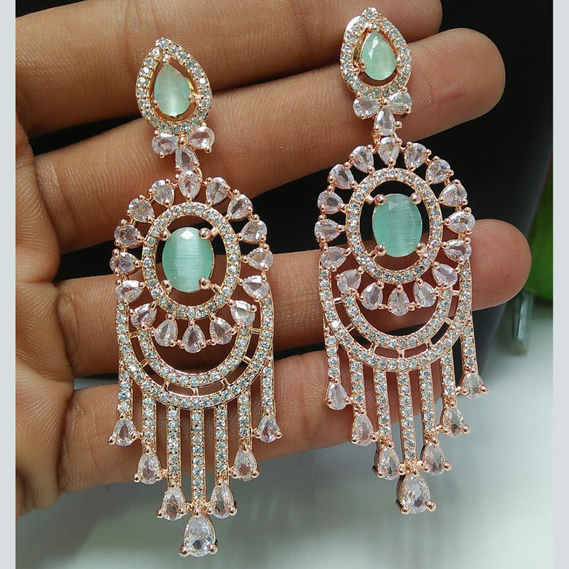 Manisha Jewellery Rose Gold  Plated AD Dangler Earrings