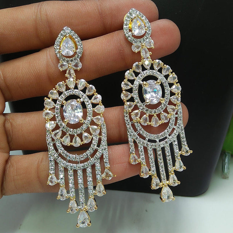 Manisha Jewellery 2 Tone AD Dangler Earrings