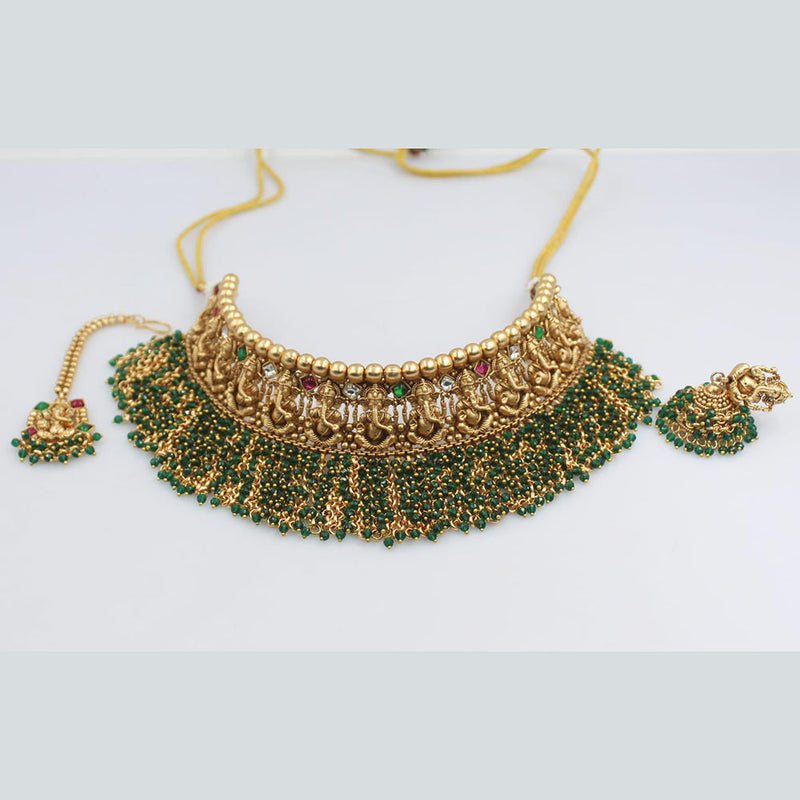 Manisha Jewellery Gold Plated Temple Necklace Set