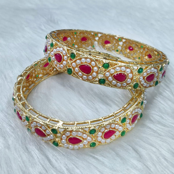 Manisha Jewellery Gold Plated Pearl Bangles Set