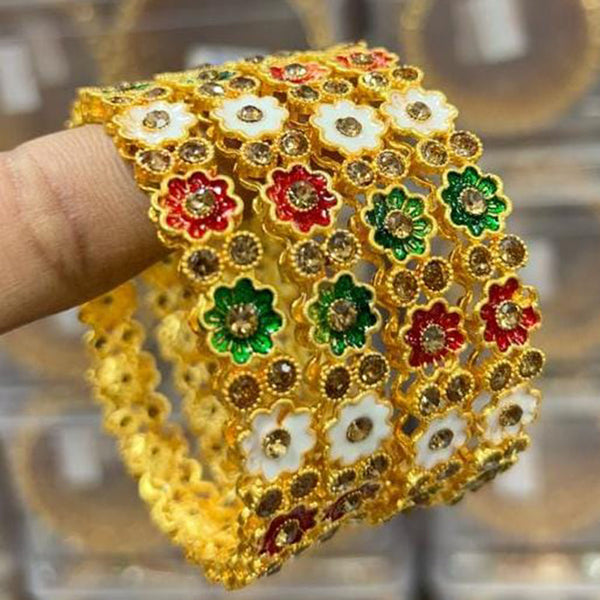 Manisha Jewellery Gold Plated Austrian Stone Bangles Set