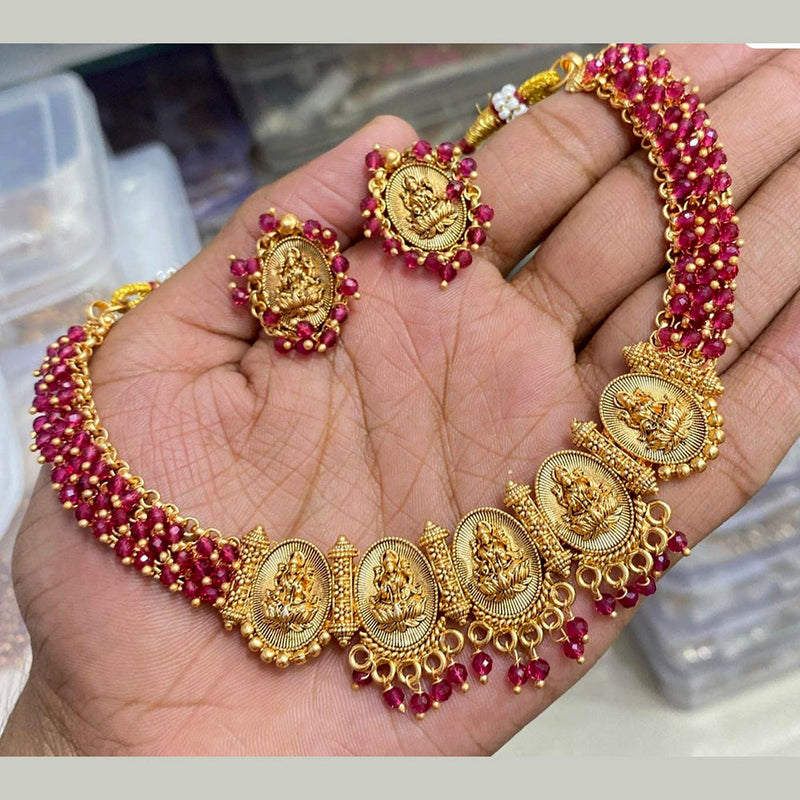 Manisha Jewellery Gold Plated Temple Necklace Set