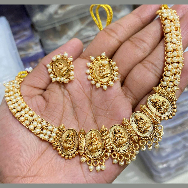 Manisha Jewellery Gold Plated Temple Necklace Set