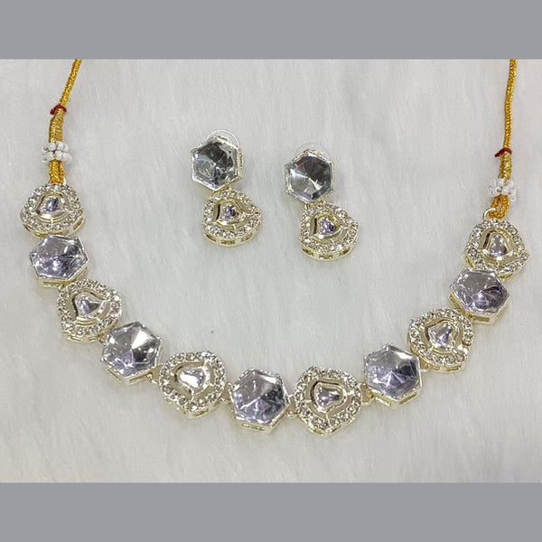 Manisha Jewellery  Gold Plated Crystal Stone Necklace Set