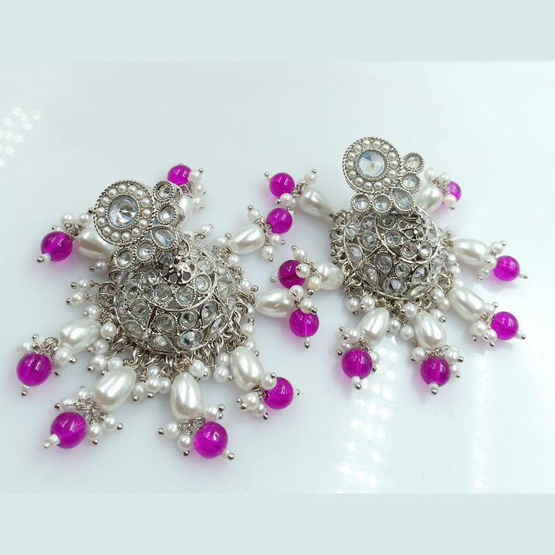 Manisha Jewellery Silver Plated Reverse AD Jhumki Earrings