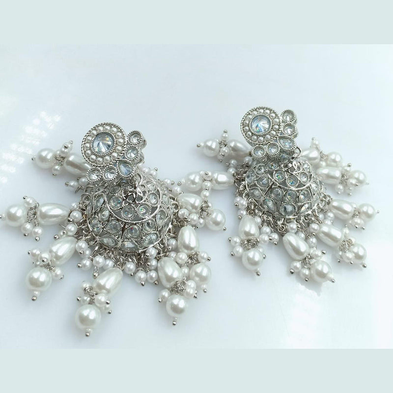 Manisha Jewellery Silver Plated Reverse AD Jhumki Earrings