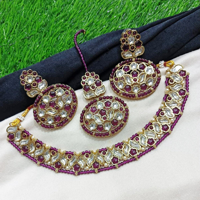 Manisha Jewellery Gold Plated Kundan Necklace Set