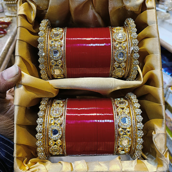 Manisha Jewellery Gold Plated Acrylic Bangles Set