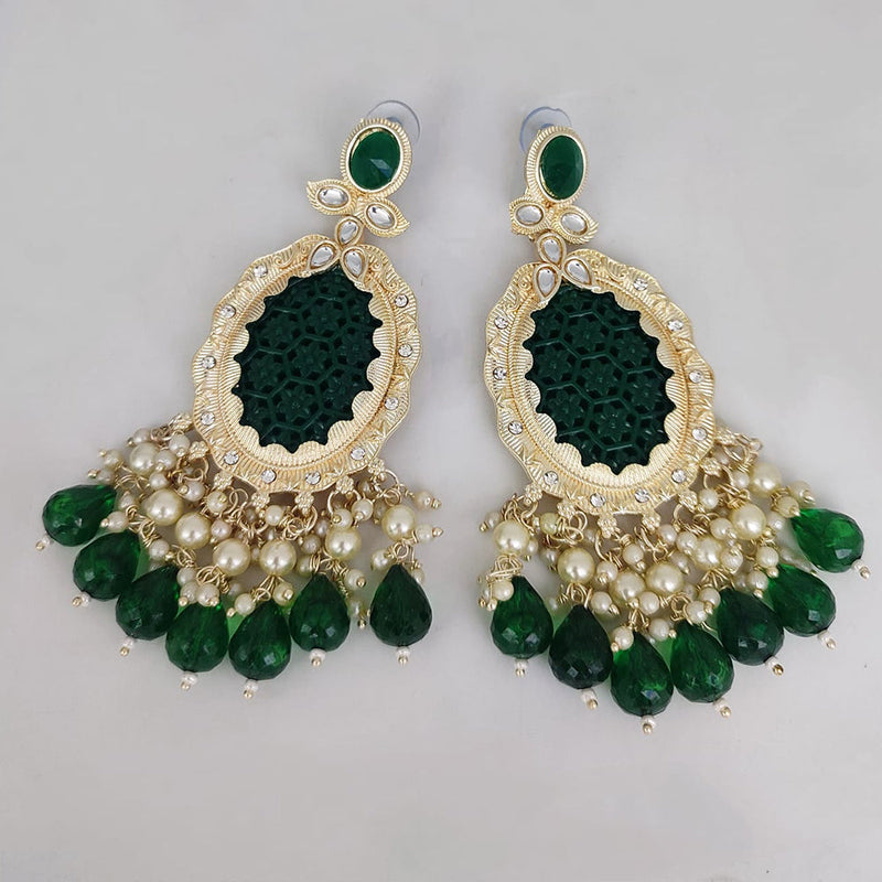 Manisha Jewellery Gold Plated Kundan and Beads Dangler Earrings