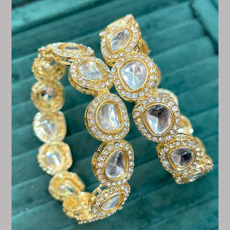 Manisha Jewellery Gold Plated Crystal And Austrian Stone Bangles Set