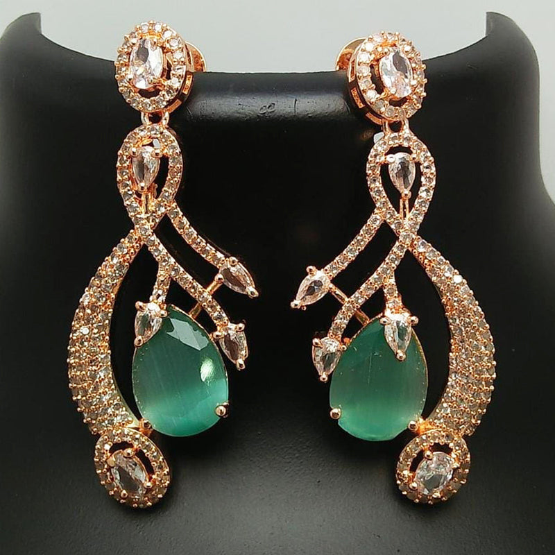 Manisha Jewellery Rose Gold  Plated AD Dangler Earrings