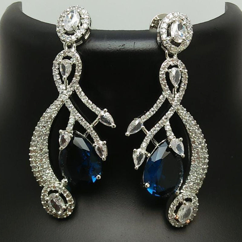 Manisha Jewellery Silver Plated AD Dangler Earrings