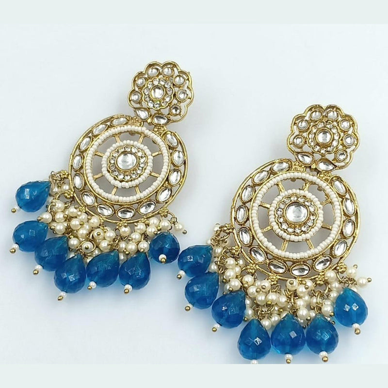 Manisha Jewellery Gold Plated Kundan Dangler Earrings