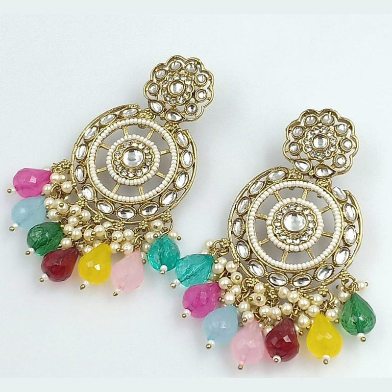 Manisha Jewellery Gold Plated Kundan Dangler Earrings