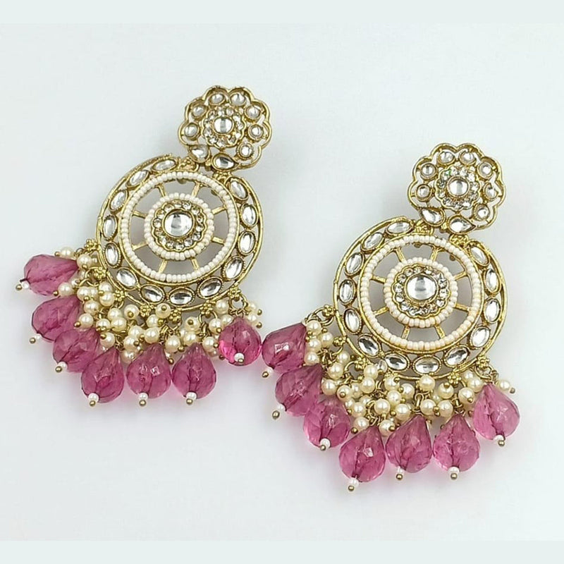 Manisha Jewellery Gold Plated Kundan Dangler Earrings