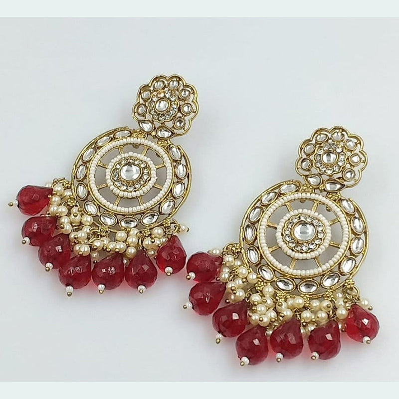 Manisha Jewellery Gold Plated Kundan Dangler Earrings