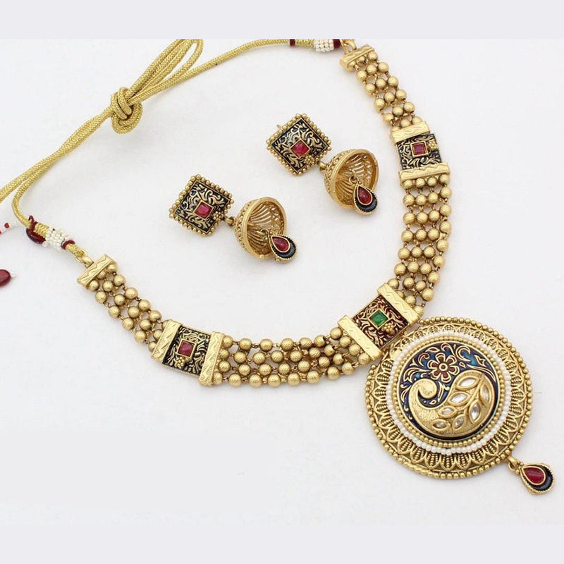 Manisha Jewellery Gold Plated Meenakari Necklace Set