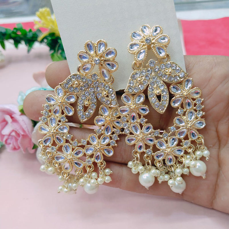 Anaira Zirconia Earrings for Saree - Green | FashionCrab.com