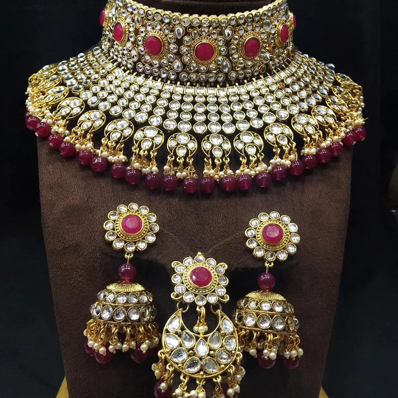 Manisha Jewellery Gold Plated Kundan Stone Choker Necklace Set
