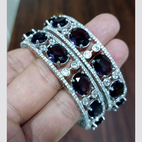 Manisha Jewellery Silver Plated AD Bangles Set