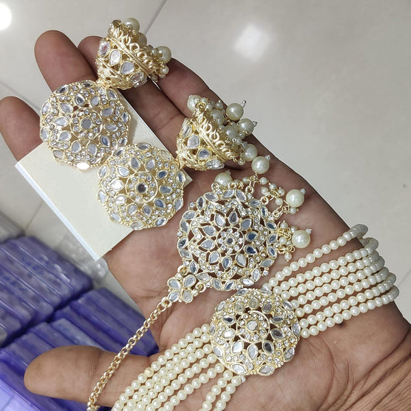 Manisha Jewellery Gold Plated Mirror Choker Necklace Set