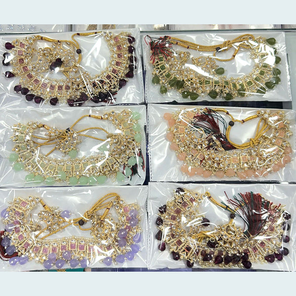 Manisha Jewellery Gold Plated Kundan  Stone Necklace Set