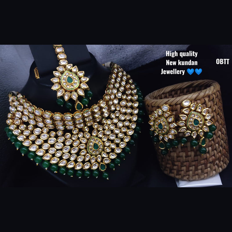 Lucentarts Jewellery Kundan Stone Gold Plated Designer Necklace Set