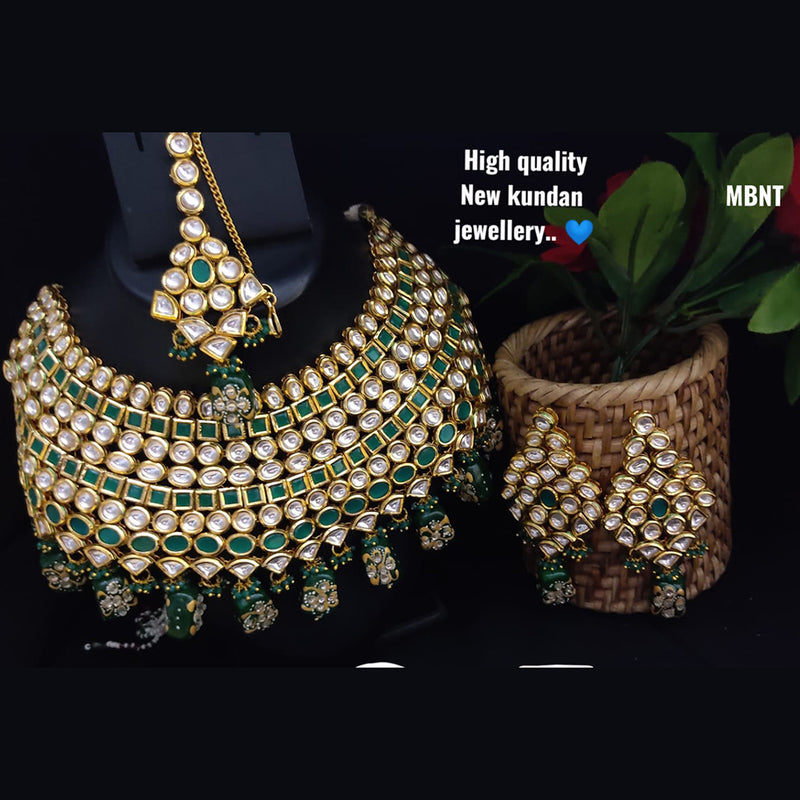 Lucentarts Jewellery Kundan Stone Gold Plated Designer Necklace Set