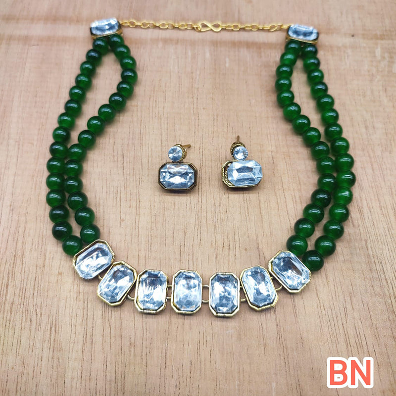 Lucentarts Jewellery Crystal Stone & Beads Necklace Set