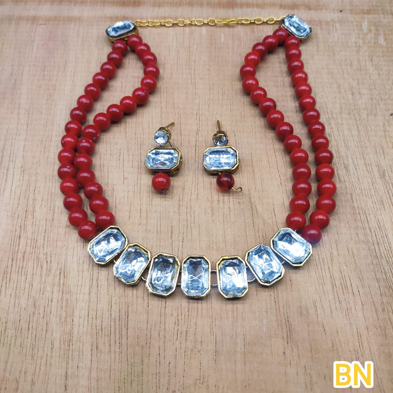 Lucentarts Jewellery Crystal Stone & Beads Necklace Set