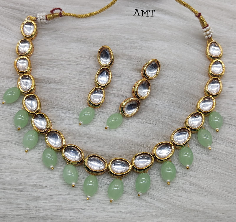 Lucentarts Jewellery Kundan Stone & Beads Necklace Set
