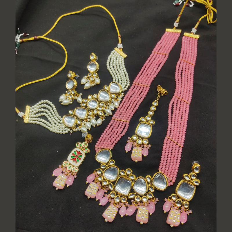Lucentarts Jewellery Kundan Choker And Long Necklace Set