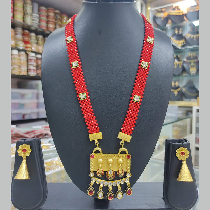 Lucentarts Jewellery Gold Plated Meenakari Necklace Set