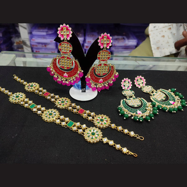 Rajasthani Rajputi Traditional American diamond Sui dhaga Earring set for  girls and women to special occasion