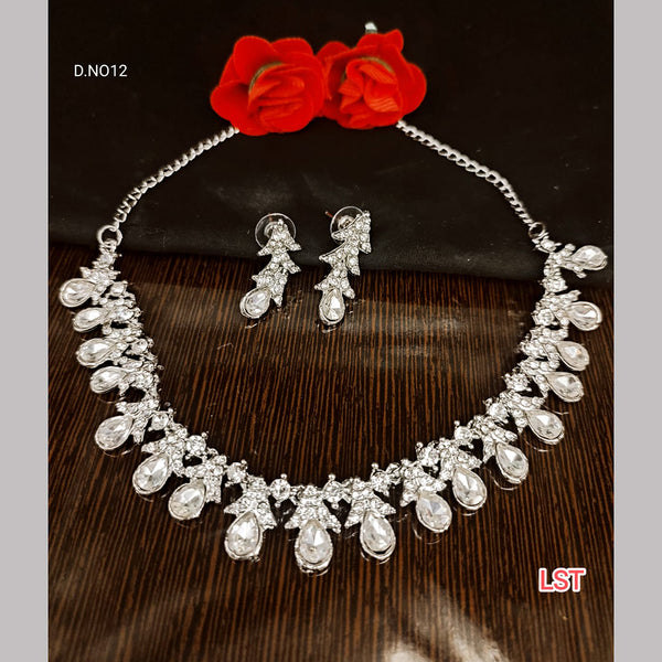 Lucentarts Jewellery Silver Plated Austrian Stone Necklace Set