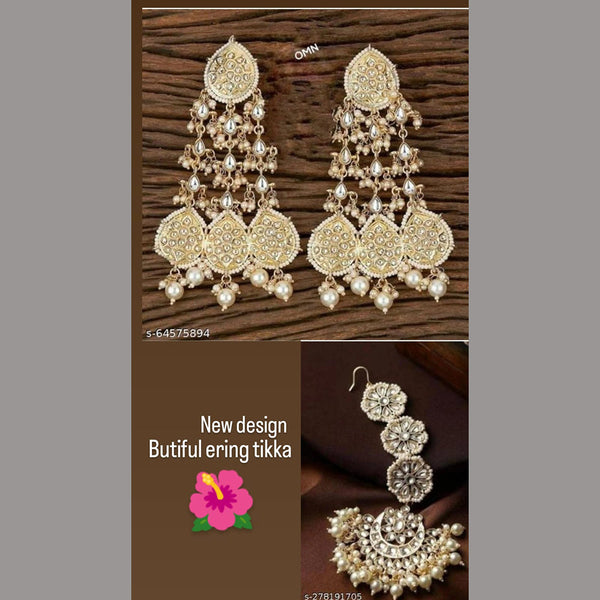 Shop Gold Plated Festive Kundan Colorful Bead Earrings Online at Rubans