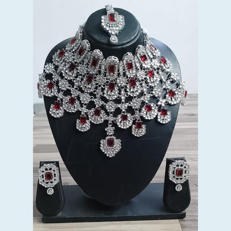 Lucentarts Jewellery Silver Plated Necklace Set