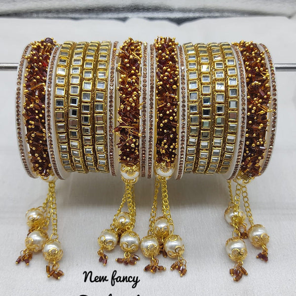 Lucentarts Jewellery Gold Plated Bangle Set