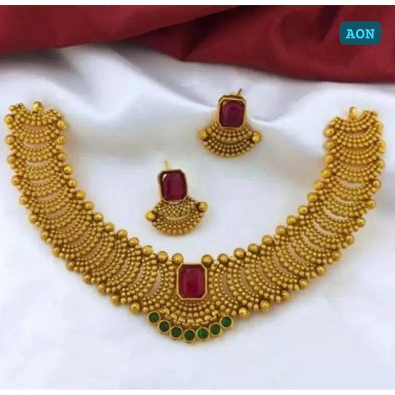 Lucentarts Jewellery Gold Plated Necklace Set