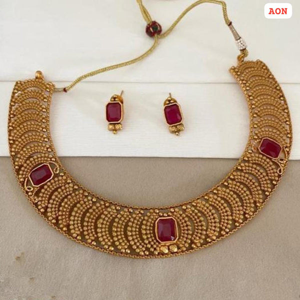 Lucentarts Jewellery Gold Plated Necklace Set