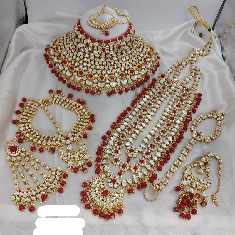 Lucentarts Jewellery Gold Plated Kundan Stone Bridal Set