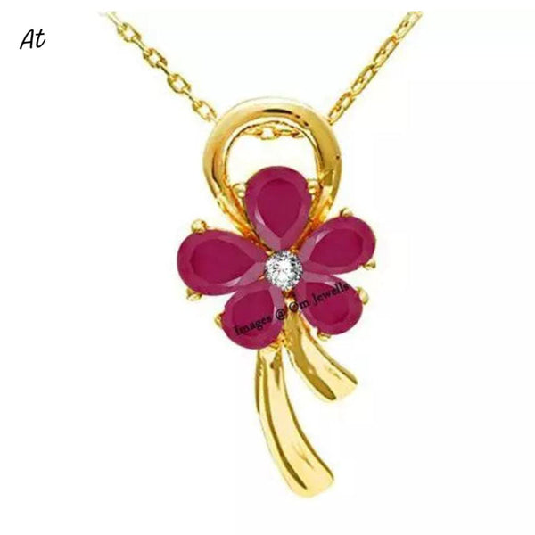 Lucentarts Jewellery Gold Plated Flower Chain Pendant