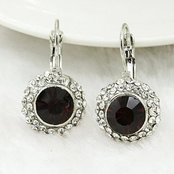 Lucentarts Jewellery Silver Plated Austrian Stone Dangler Earrings