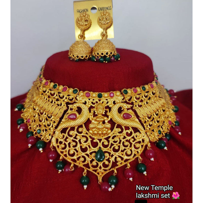 Lucentarts Jewellery Gold Plated Temple Necklace Set