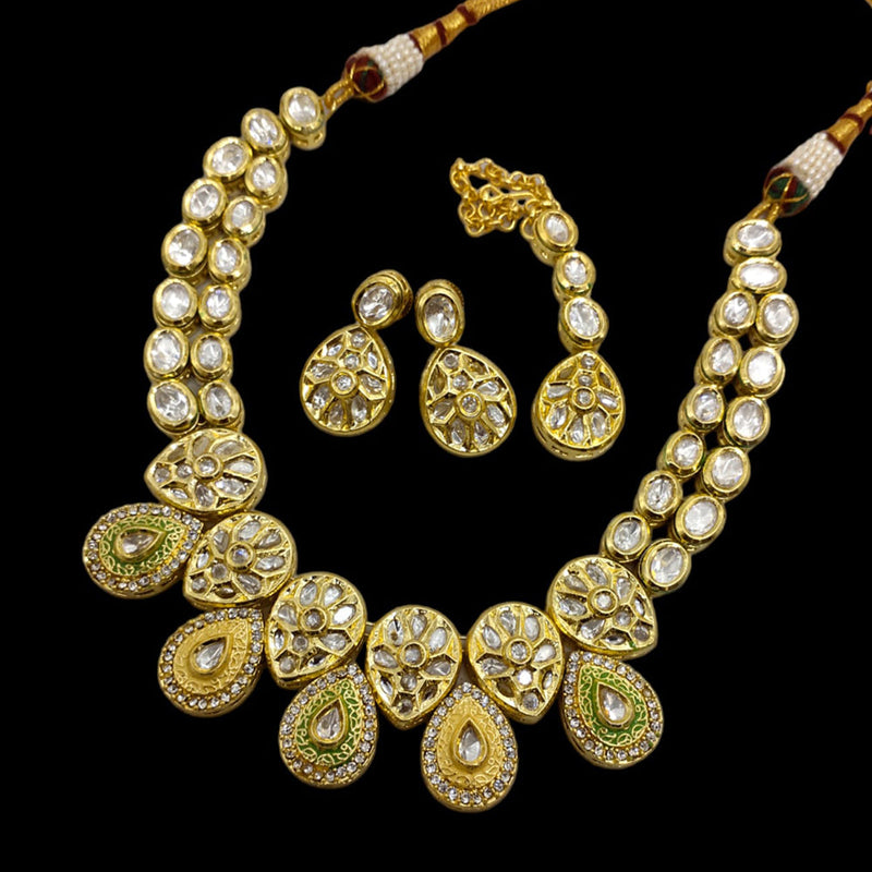 Lucentarts Jewellery Gold Plated Kundan  Necklace Set