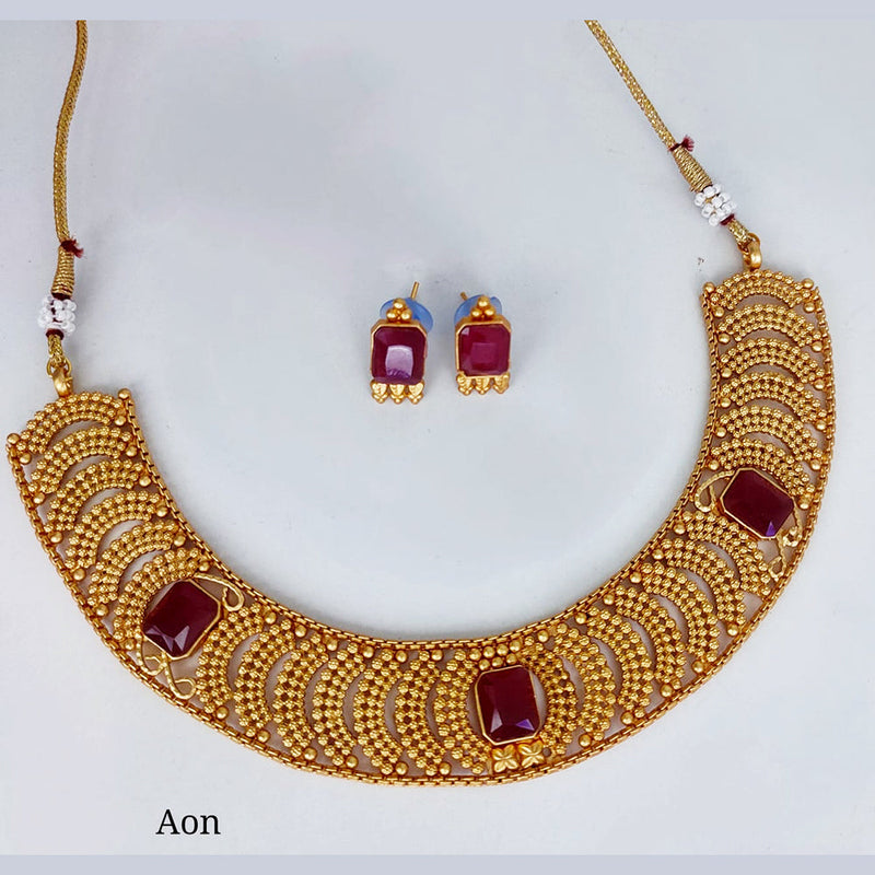 Lucentarts Jewellery Gold Plated Necklace Set